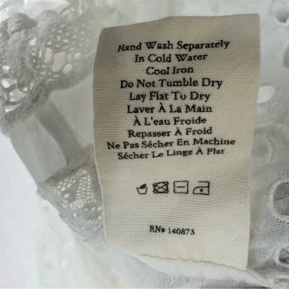 LoveShackFancy Womens Titania Midi Dress Sz 0 White Eyelet Embroidered Romantic - Picture 8 of 11